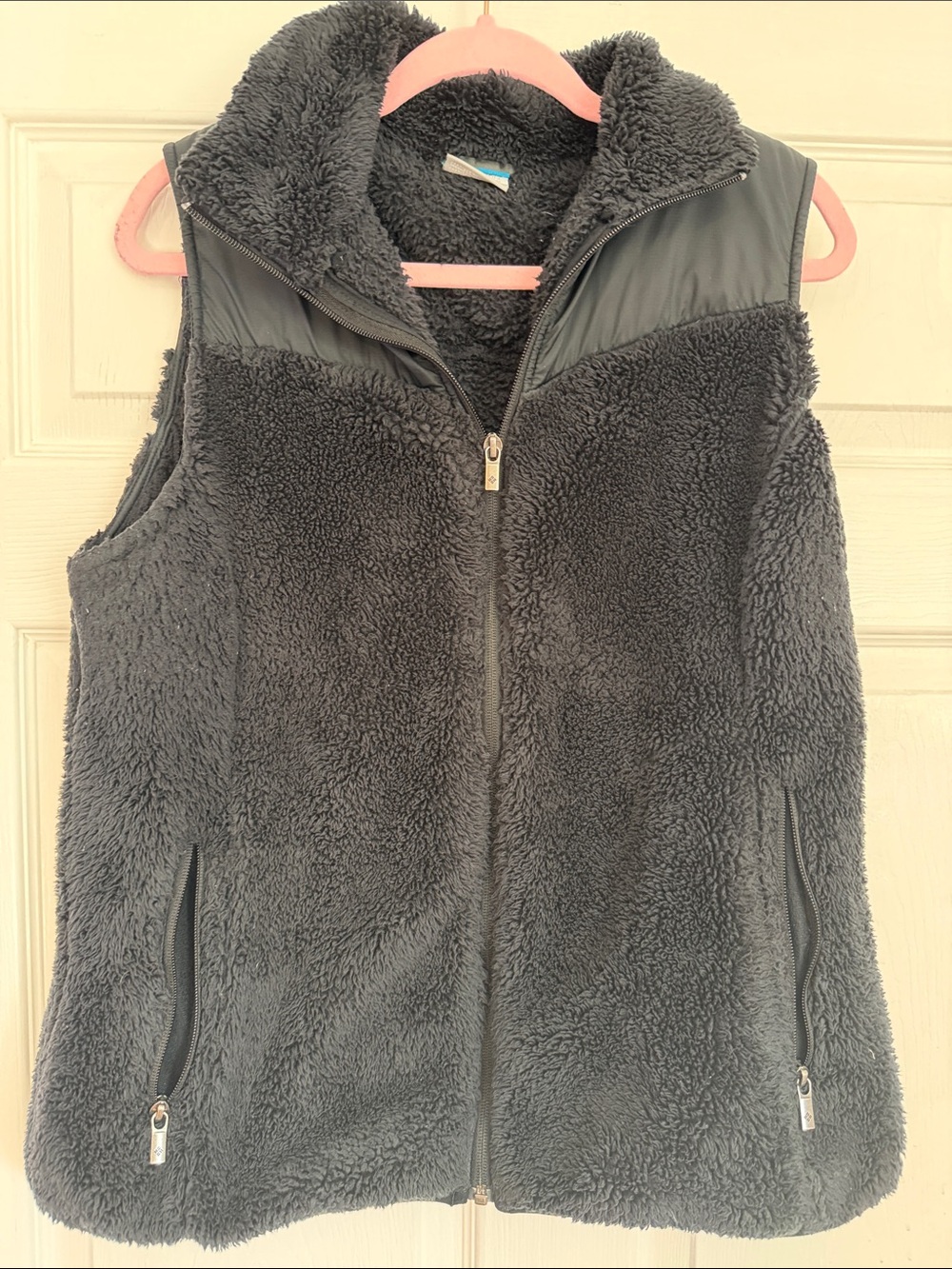 Columbia Dark Gray Sherpa Fleece Zip Vest